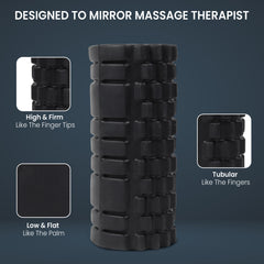 Fitness Mantra® Foam Roller for Yoga, Gym Exercise| Stretching| Muscle Recovery| Neck & Knee Pain Relief| 1 Piece Black Color|