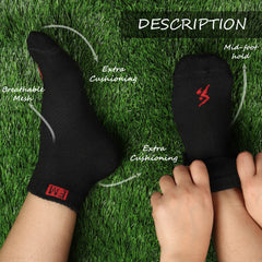 Fitness Mantra® 3 Pairs Sports Ankle Cotton Socks | Free Size| Breathable| Daily Use| Multicolor|