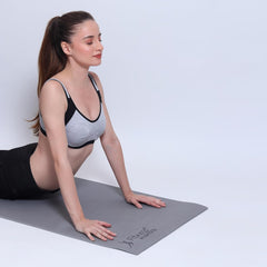 Fitness Mantra® 4mm Anti-Slip Yoga Mat for Yoga Exercise |Qnty.-1 Pcs.| With Carrying Strap| Grey|