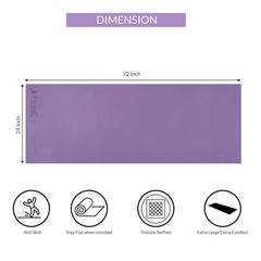 Fitness Mantra® 4mm Anti-Slip Yoga Mat for Yoga Exercise |Qnty.-1 Pcs.| With Carrying Strap| Purple|