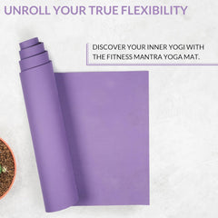 Fitness Mantra® 4mm Anti-Slip Yoga Mat for Yoga Exercise |Qnty.-1 Pcs.| With Carrying Strap| Purple|