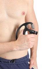 Fitness Mantra® D Shape 10KG To 100KG Weight Adjustable Professional Counter Hand Gripper| Black, D-SHAPE|