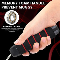 Fitness Mantra® Adjustable Skipping Rope for Men & Women |Jumping Rope for Fitness |1 Piece| (Advance| Black + Red)