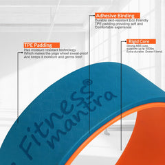 Fitness Mantra® Yoga Wheel For Men & Women| Backbends, Stretching, Exercise| Exercise Roller| Yoga Equipment| |Teal + Orange